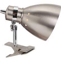 Steinhauer Spring clip-on light, brushed steel