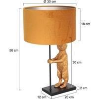 Steinhauer Animaux 8228ZW table lamp, metal, velvet, gold, black