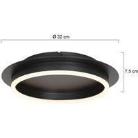Steinhauer LED ceiling light Ringlux, black, 32 cm, metal