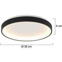 Steinhauer LED ceiling light Ringlede, black, height 6 cm, 38 cm