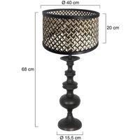 Steinhauer Lyons 3749ZW table lamp, black/natural wickerwork