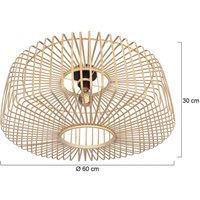 Steinhauer Bloeba ceiling light, 60 cm, wood, natural, E27