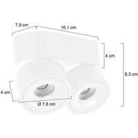 Steinhauer LED ceiling spotlight Fez, white, 2-bulb, metal, swivelling