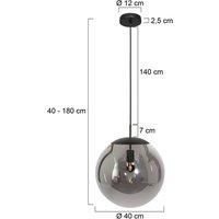 Steinhauer Bollique pendant light, black, 40 cm, glass, 1-bulb, ball