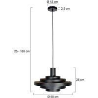 Steinhauer Halo Cirque pendant light, black, metal, 50 cm, E27