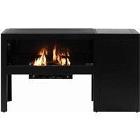 Fire Pit Table Large Black Metal Outdoor Gas Heater Tabletop Coffee Table Stove