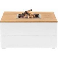 Large Fire Pit Table White Outdoor Heater Tabletop Fireplace Garden Gas Stove