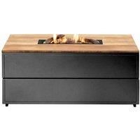 Garden Fire Pit Table Black Wooden Outdoor Heater Fireplace Table Stove