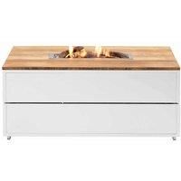 Large Outdoor Heater Fire Pit Table Rectangular White Garden Fireplace