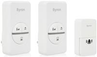 Byron DBY-23445BS 100m Twin Plug-In Doorbell Wireless Set Kinetic Energy White