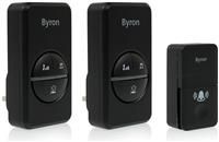 Byron DBY-23455BS Wireless Doorbell Set - 2 Plugs - Kinetic Energy - Black
