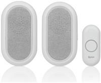 Byron Wireless Doorbell Set – Multi-Colour Visual Alert – Mute Function – 200m Range – 16 melodies – Portable – DBY-23564BS