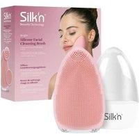 Silk/'n Bright Silicone Facial Cleansing Brush, Deep Face Cleaning and Massaging System, Removes Dirt and Make-up Residue - Pink