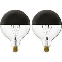 Calex Mirror Black ES G125 LED Light Bulb 200lm 4W 2 Pack (128RC)