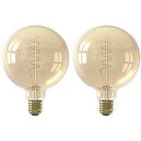Calex Flex Gold ES G125 LED Light Bulb 250lm 4W 2 Pack (202RC)
