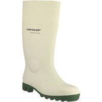 DUNLOP Protomastor - Unisex Knee High Full Safety Waterproof Work Boots, White, S5 Rated Antistatic and Slip-Resistant PVC Wellies with Steel Toecap for Outdoor and Farm Work - EU44, UK10