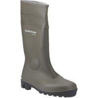 DUNLOP Protomastor - Unisex Knee High Full Safety Waterproof Work Boots, Green, S5 Rated Antistatic and Slip-Resistant PVC Wellies with Steel Toecap for Outdoor and Farm Work - EU40, UK6.5