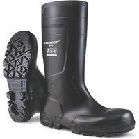 DUNLOP Work-It - Unisex Full Safety Slip-Resistant Waterproof Work Boots, Black, Antistatic and Chemical Resistant PVC Wellies with Steel Toecap for Outdoor and Industrial Work - EU35, UK2.5