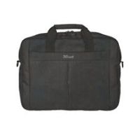 Trust Primo Laptop Bag 16 Inch, Work Bag with Padded Interior, Adjustable Shoulder Strap, Dual Metal Zippers, Messenger Bag for Business, Notebooks, Macbook - Black