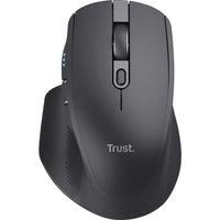 Trust Ozaa+ Multidevice Wireless Mouse Bluetooth + 2.4GHz, Programmable Silent Mouse, Side Scroll Wheel, 60% Recycled Plastics, Rechargeable Bluetooth Mouse for Laptop PC Computer Mac - Black