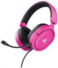 Trust Gaming GXT 498P Forta [Officially Licensed for PlayStation 5] Gaming Headset for PS5 / PS4, 1.2m Cable, 50mm Drivers, 3D Audio, Detachable Microphone, Wired Over-Ear Headphones with Mic, Pink