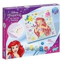 Totum 44371 Disney Princess Ariel Canvas Plaster Painting Creative Art Project, 16 x 16 cm