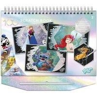 Totum 300255 Disney Scratch Colouring Stencils and Glitter Stickers with Anna & Elsa, Mickey Mouse, Simba, etc. Activity Book for at Home and on The go, Multi, Medium