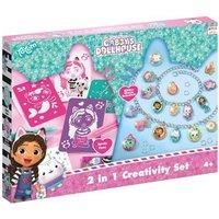 Totum Gabby/'s Dollhouse Craft Set 2 in 1 Glitter Charm Bracelets & Blow Pens Set, Pink