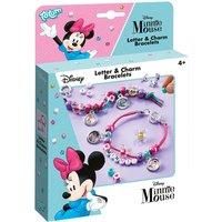 Minnie Mouse Making Bracelets - Jewellery Craft Set Colourful Beads Charms Minnie Letter Beads for Creating Two Beautiful Bracelets Gift for Girls Aged 4+