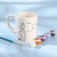 Frozen II 680760 Tasse zum Bemalen Disney Paint Your Own Mug-Coloring Motifs 6 Brushes Gift for Girls, Multicoloured