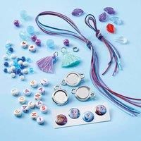 Totum 681460 Letter Bracelets Making with Anna, Elsa & Olaf Motifs and Colourful Letter Beads, Gift for Girls from 4 Years