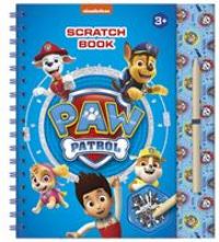 Totum Paw Patrol Scratch Book with Stencils, Glitter Stickers and Scratch Pen for Home & Travel