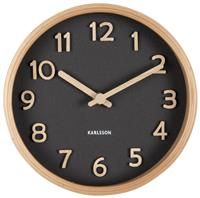 Karlsson Pure Wood Table & Mantel Analogue Clock - Black