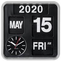 Karlsson Flip Calendar Wall Clock Silver Mini Flip