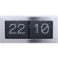 Karlsson Flip Clock Wall Desk Clock Brushed Steel