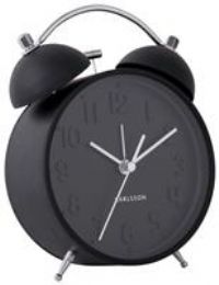 Karlsson Iconic Matt Analogue Alarm Clock - Black