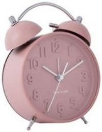 Karlsson Iconic Analogue Alarm Clock - Faded Pink