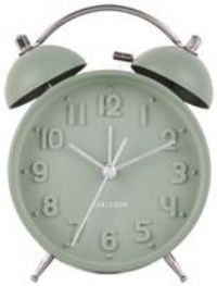 Karlsson Iconic Matt Analogue Alarm Clock - Sage Green