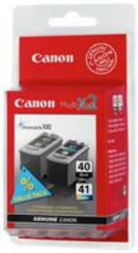 Genuine Canon Black & Color Multipack Ink jet Print Cartridges PG-40 & CL-41