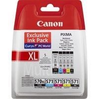 CANON PGI570XL/571 Tri-colour & Black Ink Cartridges - Multipack, Black