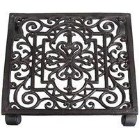 Esschert TG22 Design antique plant trolley square, brown, 29.6x29.6x5.8 cm