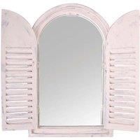 Esschert Design WD05 37 x 5 x 59cm Wood and Glass Antique Mirror with French Doors - White