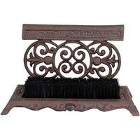 Fallen Fruits Cast Iron Shoe Scraper with Brush - Brown