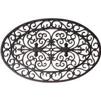 Esschert Design Rubber doormat oval 70x46cm, RB05, Rubber, 70x44x1,5 -, Black