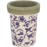 Long Tom Round Pot Planter in Blue/White