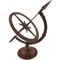 Esschert Design – Table Sundial with Cast Iron Stand, Refined Workmanship, Cast Iron Coated, Reddish Brown