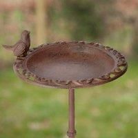 Fallen Fruits FB165 Bird Bath on Pole, Antique Brown, 8.775inx 8.775inx 15.015in
