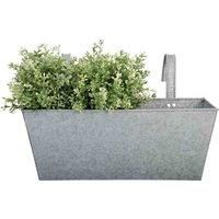 Esschert OZ03 design zinc balcony flowerpot - 40 x 15 x 15 cm - with an old look, Grey