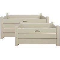 Esschert CF32W Design Rectangular Planters, White-Set of 2-32 x 16 x 16 inches