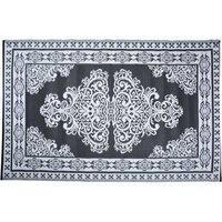 Fallen Fruits Reversible Persian Style Outdoor Garden Carpet (Black & White)